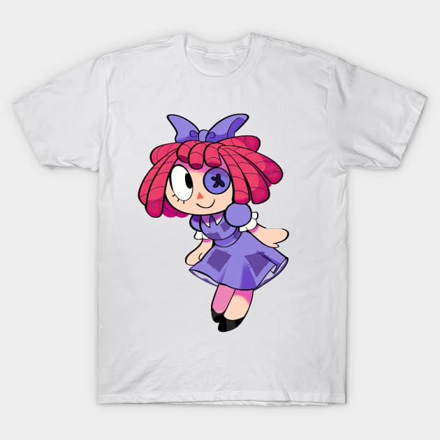 Ragatha curtsy character from the amazing digital circus T-Shirt by ksemstudio